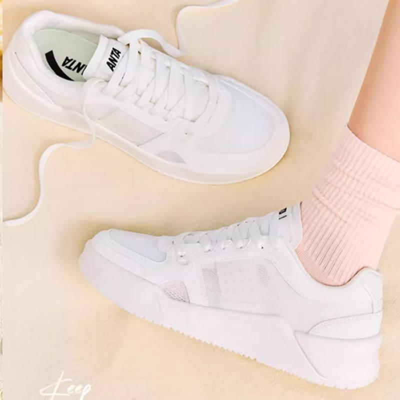 Anta Comfortable Simple Durable Lightweight Low-Top Skate Shoes Women Sneaker White 122428013-2