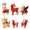 Decorative Holiday Ornaments Christmas Acrylic Goat Ornament, Sheep Hanging Decoration for Xmas Tree, 2D Flat Animal Pendant Festive Party Decor