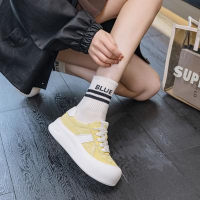 Leder Damenschuhe Frühling Neu Hässlich Süß Großkopf Plateau Schuhe Erhöhende Schuhe Modisch Vielseitig Freizeitschuhe