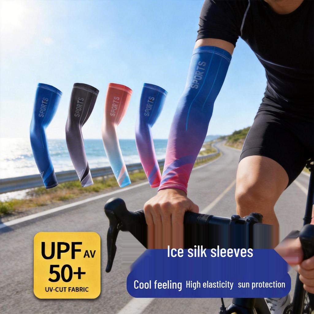 Breathable Summer Ice Silk Arm Sleeves for Sun Protection In Outdoor Sports