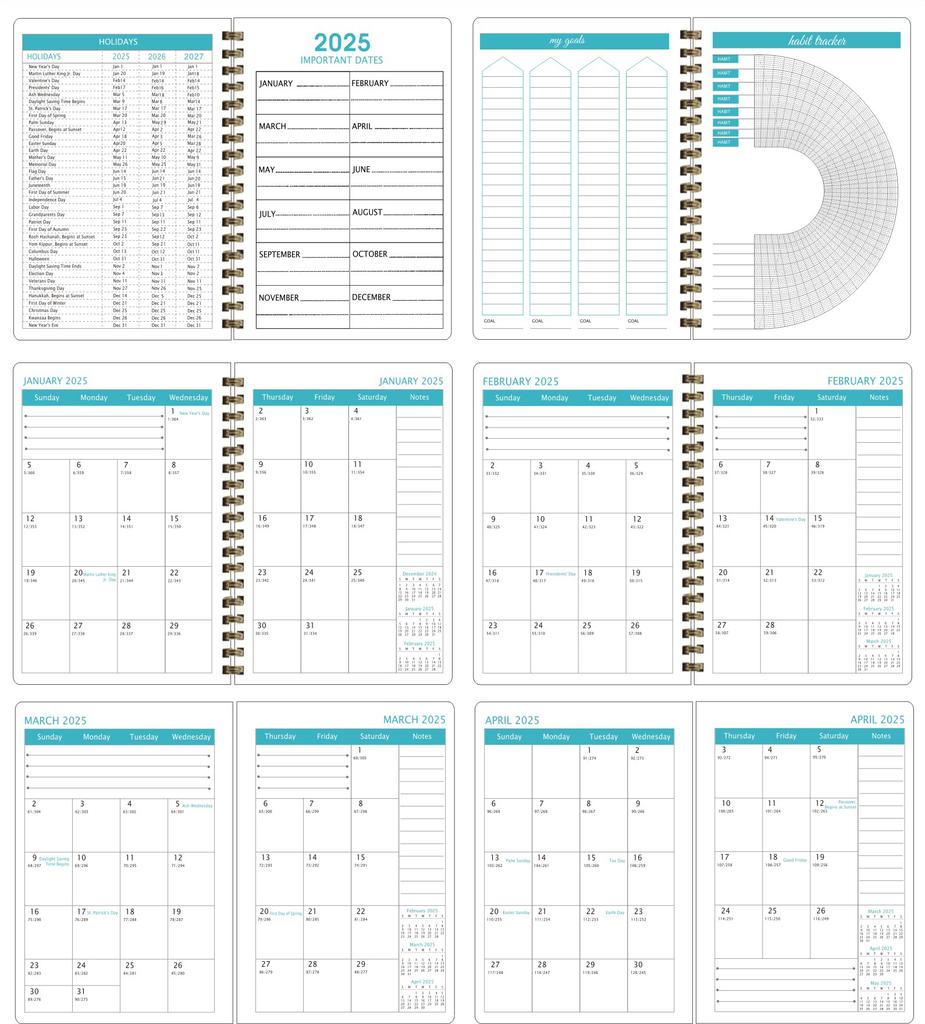 2026 2025 2024 A5 Selfcare Custom Simplified to Do List Notebook Weekly Daily Journal Undated Spiral Planner