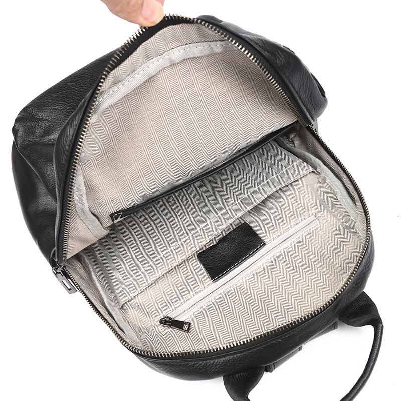 100% Genuine Leather Women Backpacks Functional Multi Pockets Shoulder Bags Versatile Fashion Cowhide Daily School Back Pack Sac