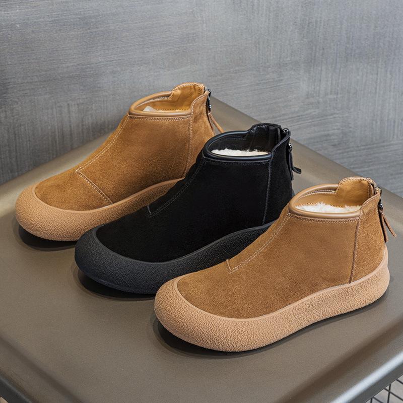 AIYUQI Snow Boots Women Large Size 2025 Winter Genuine Leather Women Short Shoes Thickened Warm Winter Boots Women