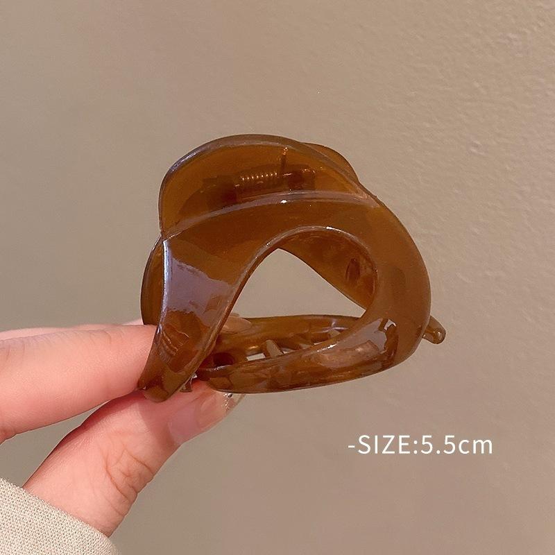 Advanced Sense Transparent Jelly Color Grab Clip Versatile Hairpin Hair Accessories Temperament Special-Shaped Grab Clip Hair Grab Shark Clip Sweet