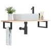 VidaXL Wall-mounted Vanity Shelf Steel and Solid Oak Wood 3302549