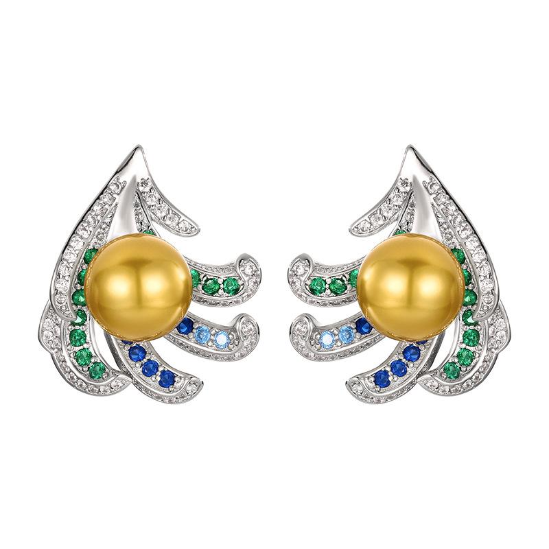 Jewelry Set Pearl Necklace Ring Earring Nanyang Retro Gold High-end Feeling Women's Fashion