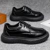 Herr 2025 Retro Trend Tjock Sula Höjdökande Läder Loafers - Svart/Brun