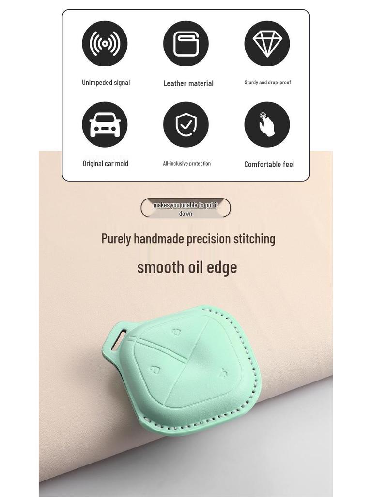 Compatible Wuling Bingo Airev Qingkong Genuine Leather Key Cover