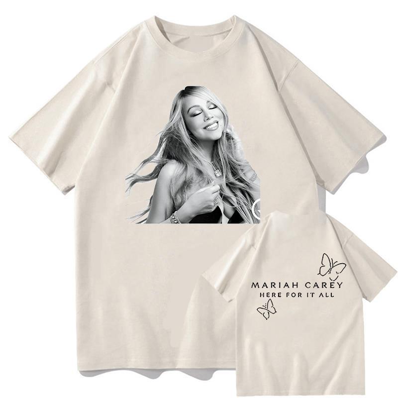 Mariah Carey Here for It All Tees Summer Cotton Breathable Short Sleeve Unisex Unisex High Street Clothing Casual T Shirt Streetwear