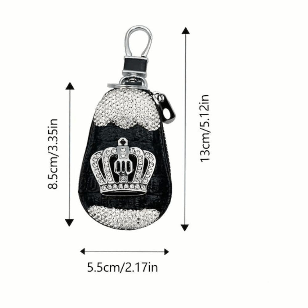 Metal Hook Car Key Case Crystal Rhinestone Keychain Accessories  Key Storage Solution