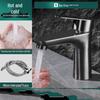 TLXT Matte Black Slim Waist Hot & Cold Basin Faucet