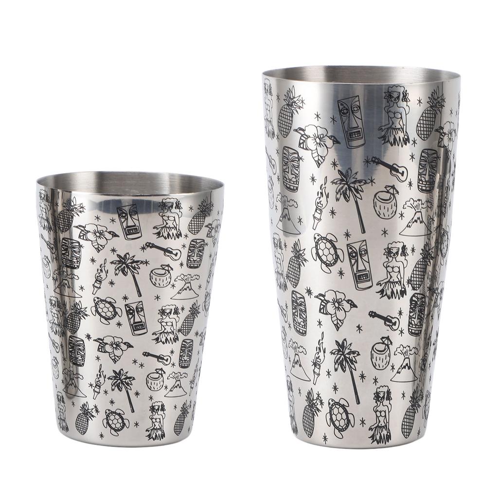 Cocktail Shaker Set 304 Stainless Steel Large Capacity Leakproof Long Lasting Use Boston Bar Shaker