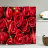 Love Red Rose Flowers Floral Shower Curtain Bathroom Curtains Waterproof Polyeste Fabric Bathtub Decor With Hooks 180X180cm