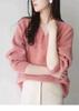 Women's V-Neck Loose Wool Knit Sweater, 2025 Autumn/Winter Collection - Soft, Cozy Base Layer Top