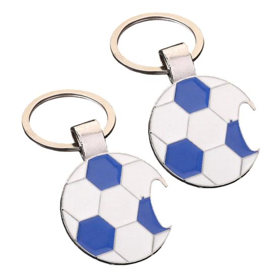 2Pcs Soccer Keychain Bottle Opener Keychain Charm Accessory for Keys & Cars, for Football Fan Gifts