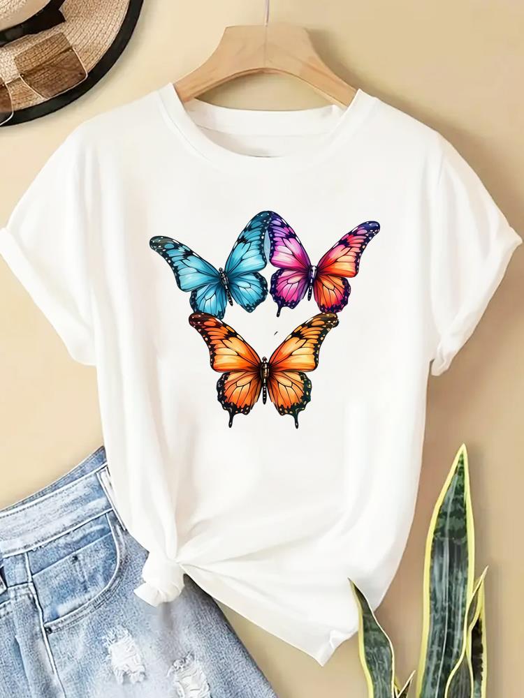 (Asian Size) T Shirt lovely flower style Fashion Women Tee Top Clothing Casual Printed Lady Female Graphic  Short Sleeve T-shirts