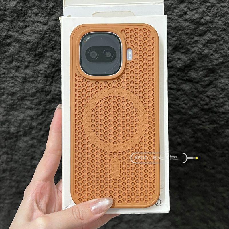 For Vivo iQOO 15R iQOO Z11 Turbo Case Magnetic Honeycomb Hole Heat Dissipation PC Silicone Skin Feel Cover Non-Slip Bumper