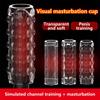 Male Masturbation Penis Pleasure Airplane Cup Device Soft Transparent Pocket Vaginal Sleeve Training Adult Pornographic Sex Toys