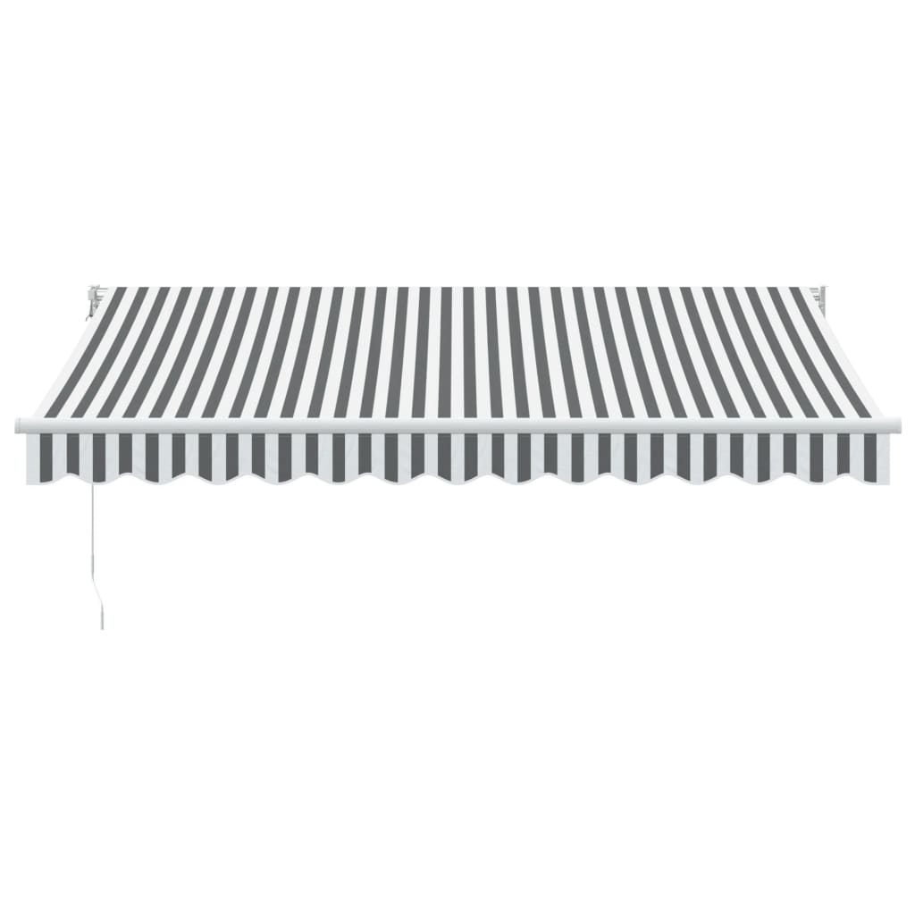 Retractable Awning Anthracite & White 3.5 X 2.5 M Fabric & Aluminum