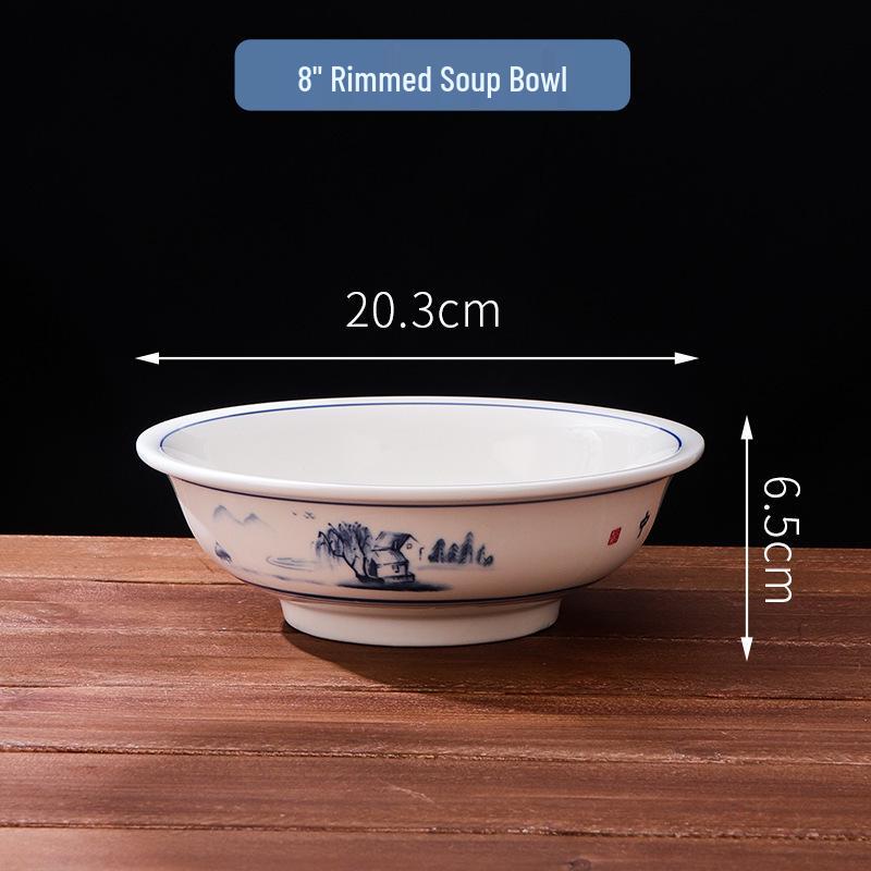 Large High-Footed Ceramic Soup & Noodle Bowl