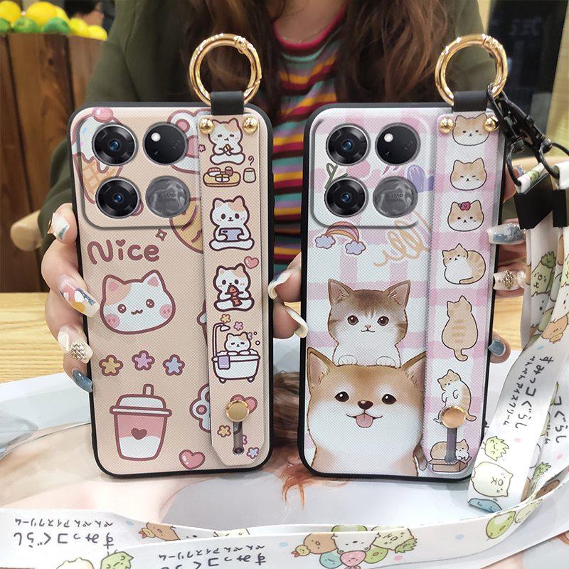 Soft Case Shockproof Phone Case For OnePlus/1+Ace 5G Racing Edition Fashion Design Wristband Durable Ring Kickstand Cute