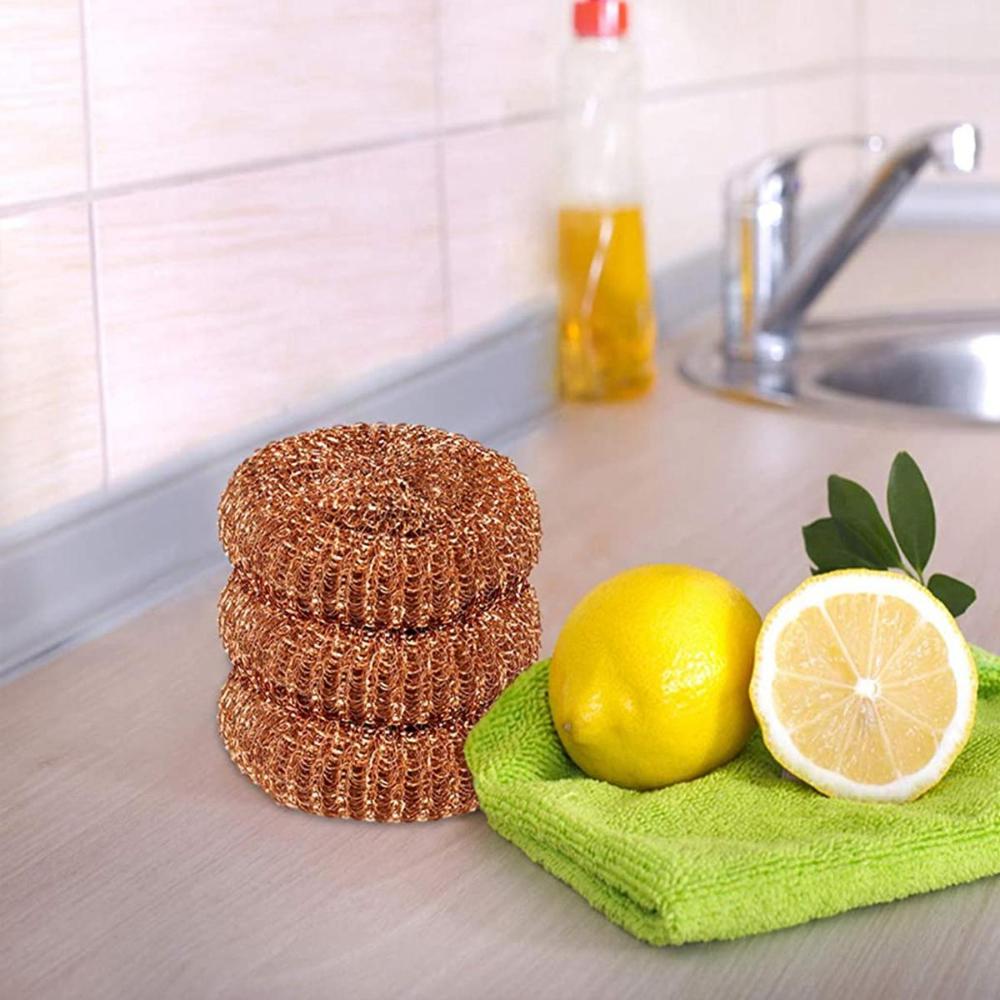 Pots Oven Desoldering Soldering Kitchen Copper Coated Scourers Scrubber Pad Cleaning Ball Cleaner