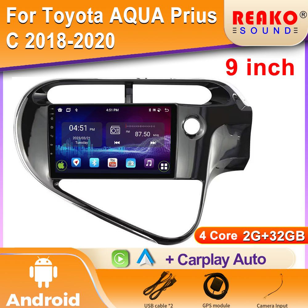 Android Dla Toyota AQUA Prius C 2018-2020 Radio Samochodowe Odtwarzacz Multimedialny Nawigacja Auto Jednostka Główna Kamera Samochodowa HDR Stereo GPS 2DIN