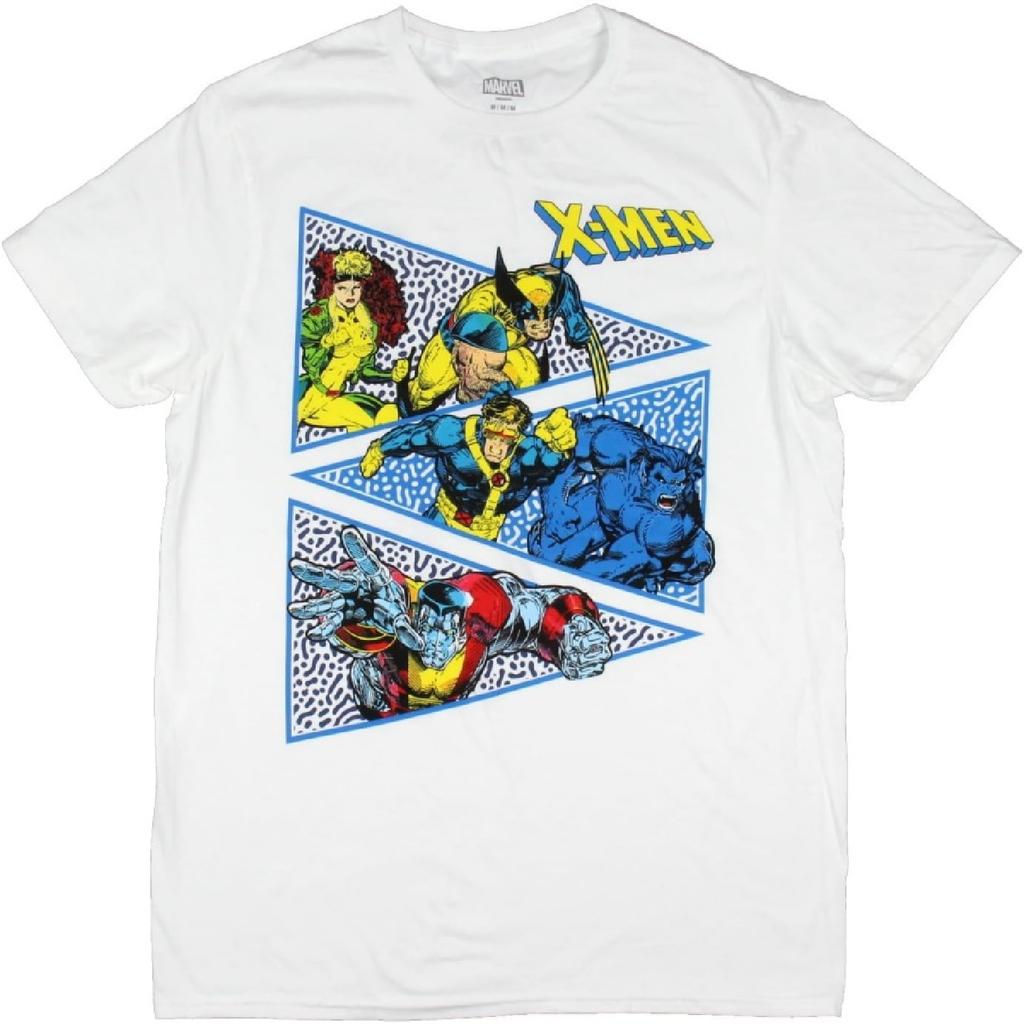 Marvel X-Men Maglietta Grafica a Maniche Corte per Adulti Uomo Posa d'Attacco Wolverine Ciclope Bestia Rogue Colosso