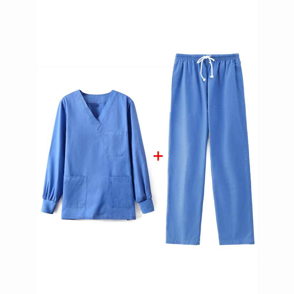 Hand Washing Clothes Women's Short Sleeves Hospital Surgical Gowns Hospital Brushing Gowns Sets Long Workwear Women