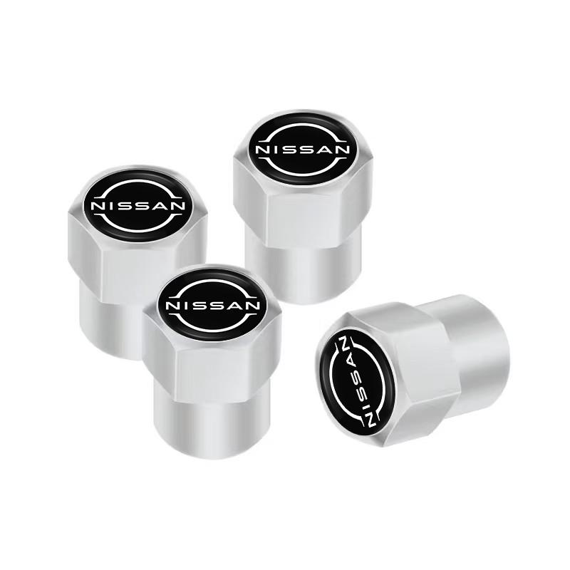 4Pcs For Nissan Qashqai Juke Pulsar Sentra Altima Patrol Car Wheel Tire Valve Caps Aluminum Alloy Dust Covers Auto Accessories