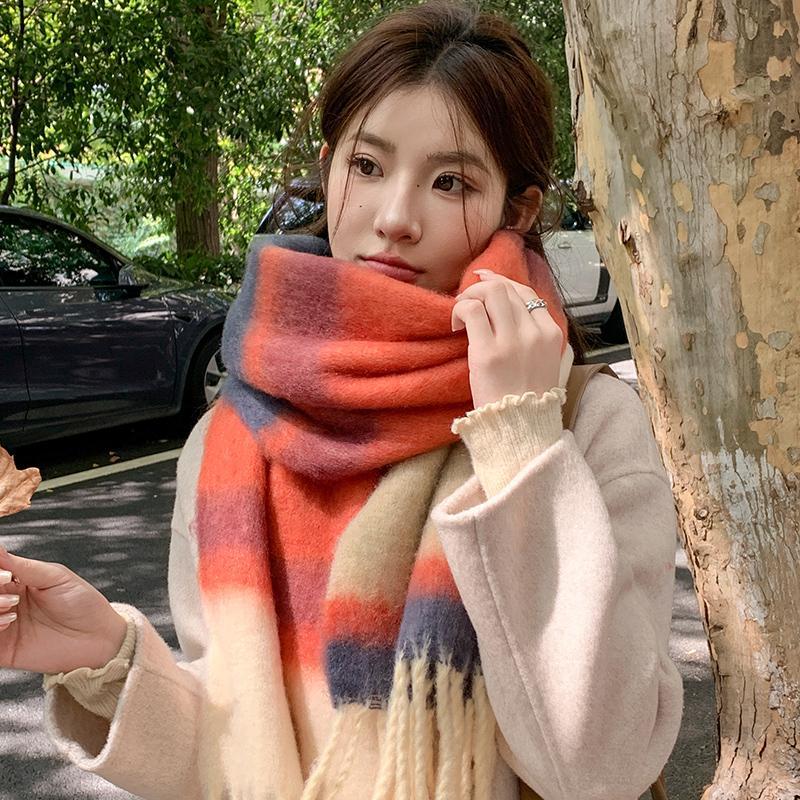 Soft Scarf Winter Cashmere Scarf Women'S Warm Cashmere Blanket Scarf Women'S Shawl Thick Square Scarf