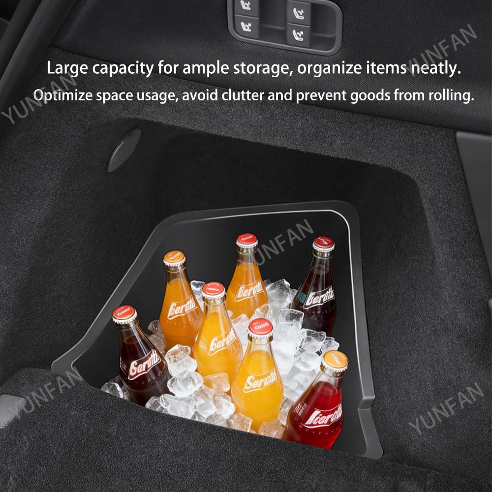 For Tesla New Model YL 2026 Trunk Side Compartment Storage Box TPE Waterproof Cargo Organizer Cover Plate Replacement Parts