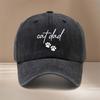 Cat Dad Two Paw Print Pattern Baseball Cap Textured Adjustable Size Hip Hop Hat