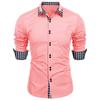 Men Plaid Color Block Long Sleeve Casual Business Fashion Daily Shirt