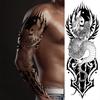 Full Arm Tattoo Sticker Full Arm, Big Picture Lion Tiger Wolf Animal Big Flower Arm Tattoo Sticker