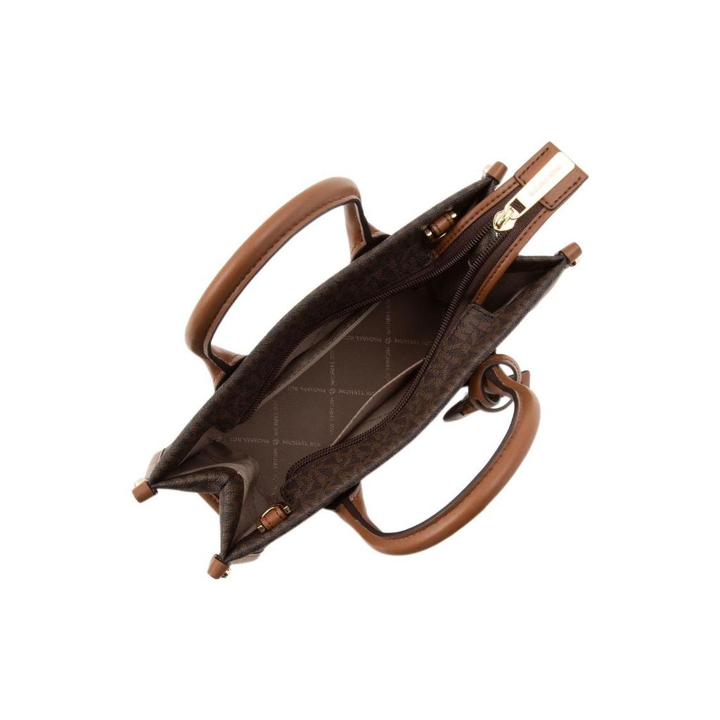 New MICHAEL KORS Mirella Coated Canvas Handbag, Shoulder Bag, Crossbody Bag Trumpets Women's Brown 35F2G7ZC5B-200