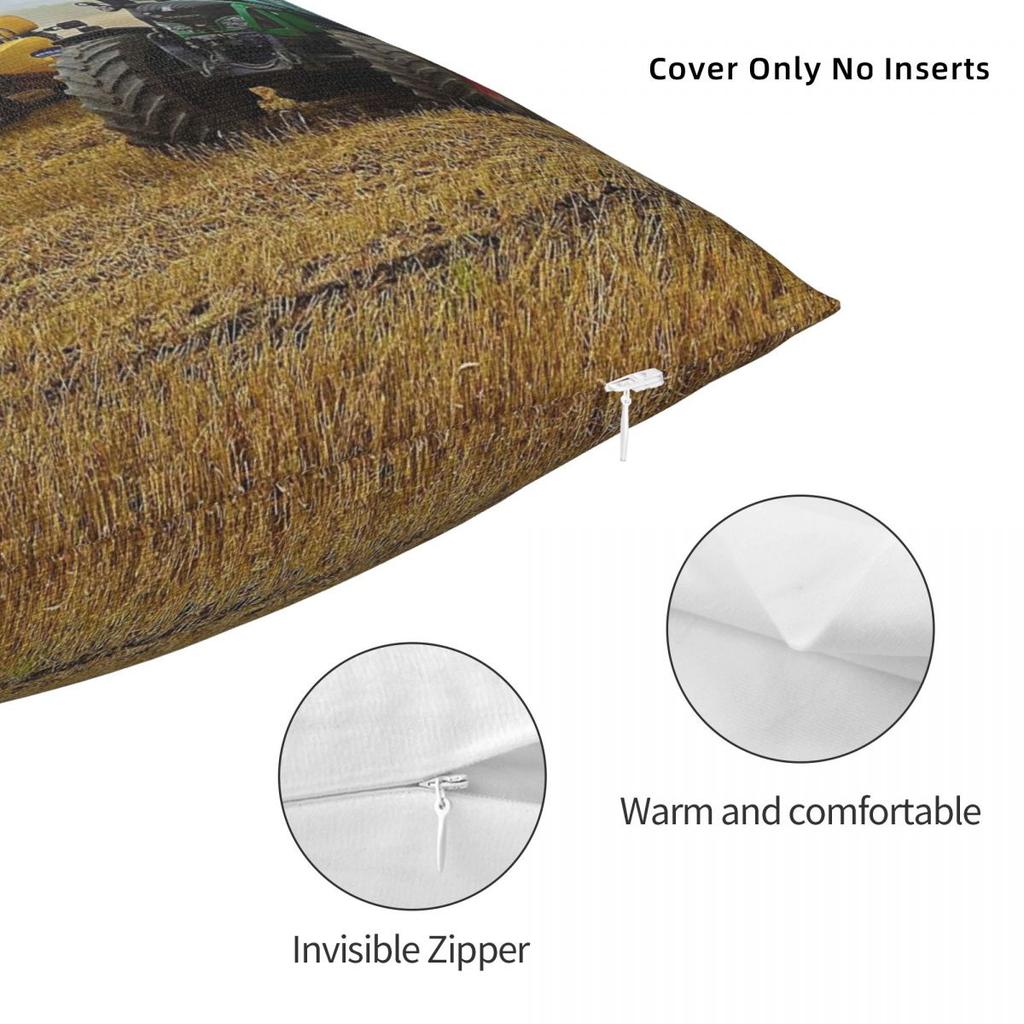 Modern Day Harvest Square Pillowcase Polyester Linen Velvet Printed Zip Decorative Throw Pillow Case Car Cushion Case