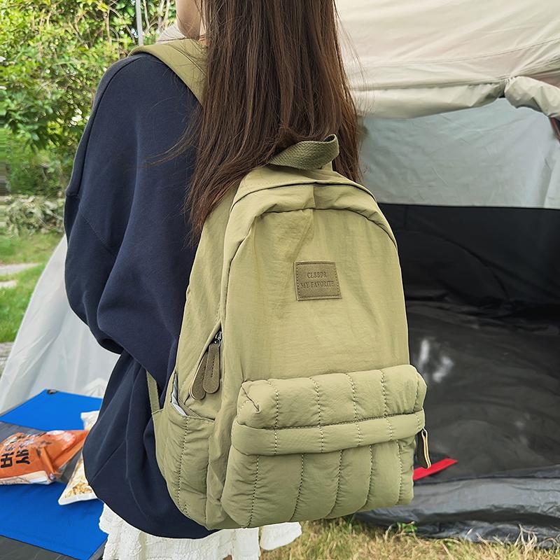 Student School Bag Men's Solid Color Backpack Women's Large Capacity Backpack