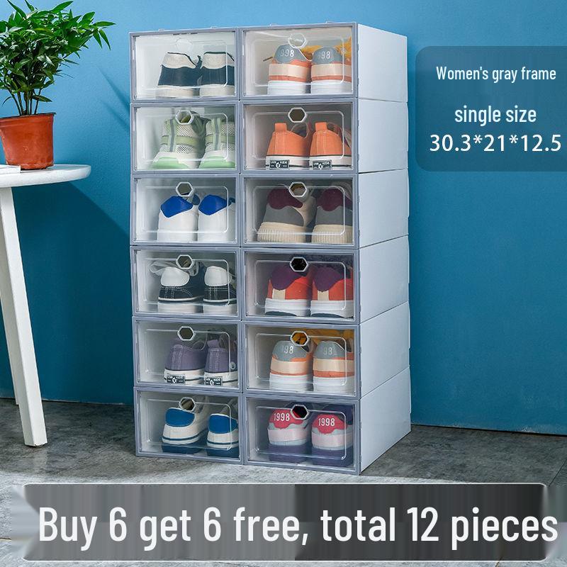 

Складна прозора коробка для взуття - Компактне, пилозахищене та вологостійке рішення для зберігання Default