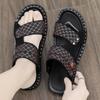 Fashion Sabot Sandals Man Soft Beach  ShoesGenuine Leathe Platform Comfortable Pvc Clappers 2025 Original Style Trend Slippers for Men