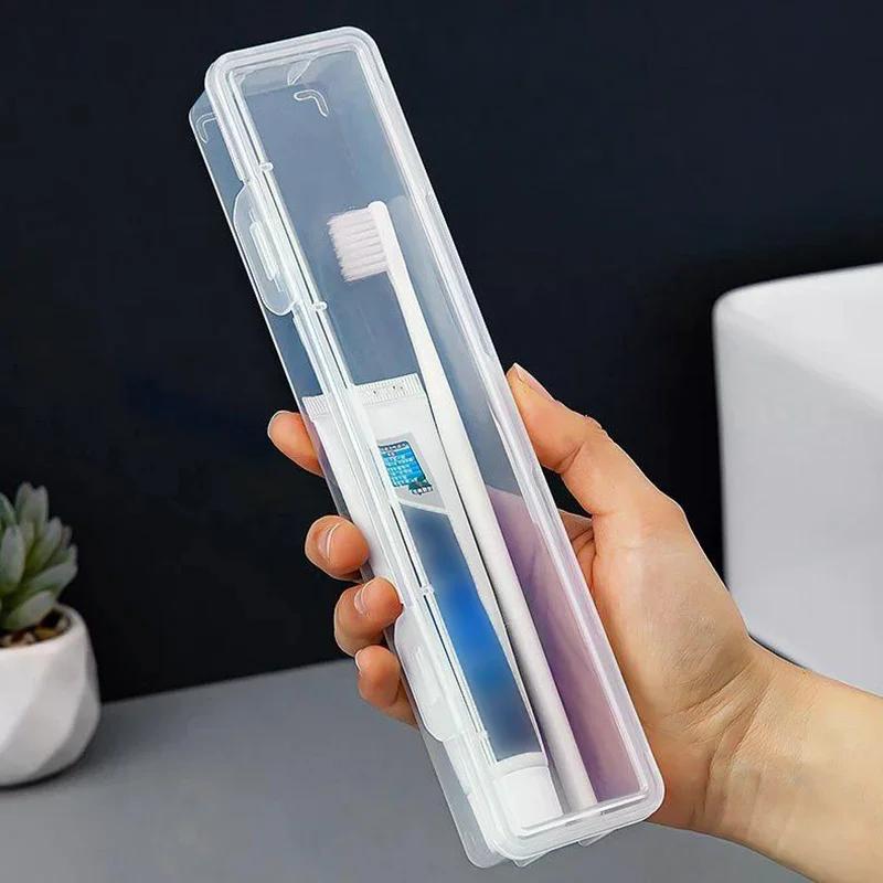 Portable Toothbrush Box Plastic Travel Toothbrush Case Transparent Toothbrush Holder Organizer Travel Practical Accessories
