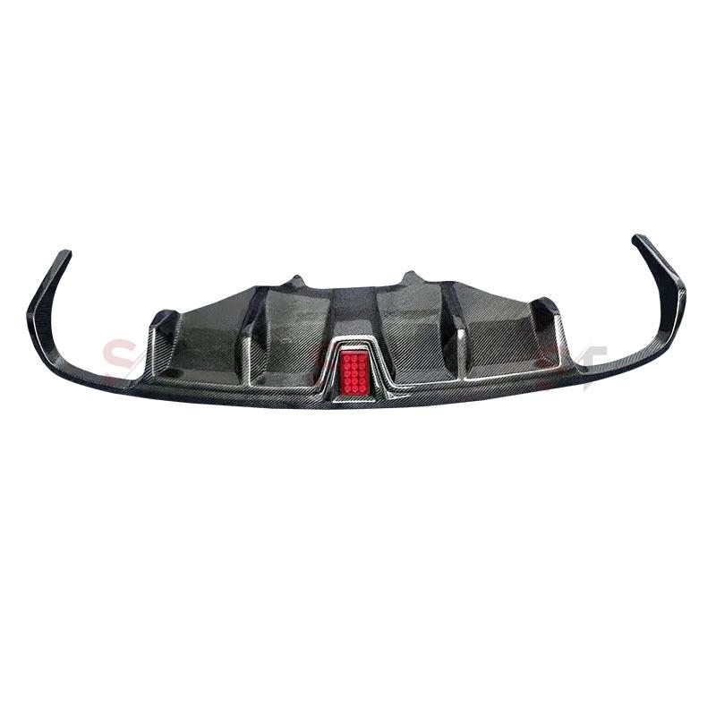 Porsche Macan Carbon Fiber Rear Lip Diffuser with Navigation Lights