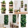 Green Leaves Monstera Leaf Sticker Waterproof Wall Mural Creative Wall Decals  for Bedroom