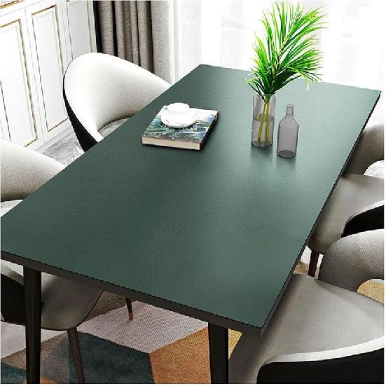 Rectangular Leather Table Cloth, Wipeable Tablecloth, Large Faux Leather Dinner Table Protector Pad, Waterproof Oilproof Heat Resistant Vinyl Fitted