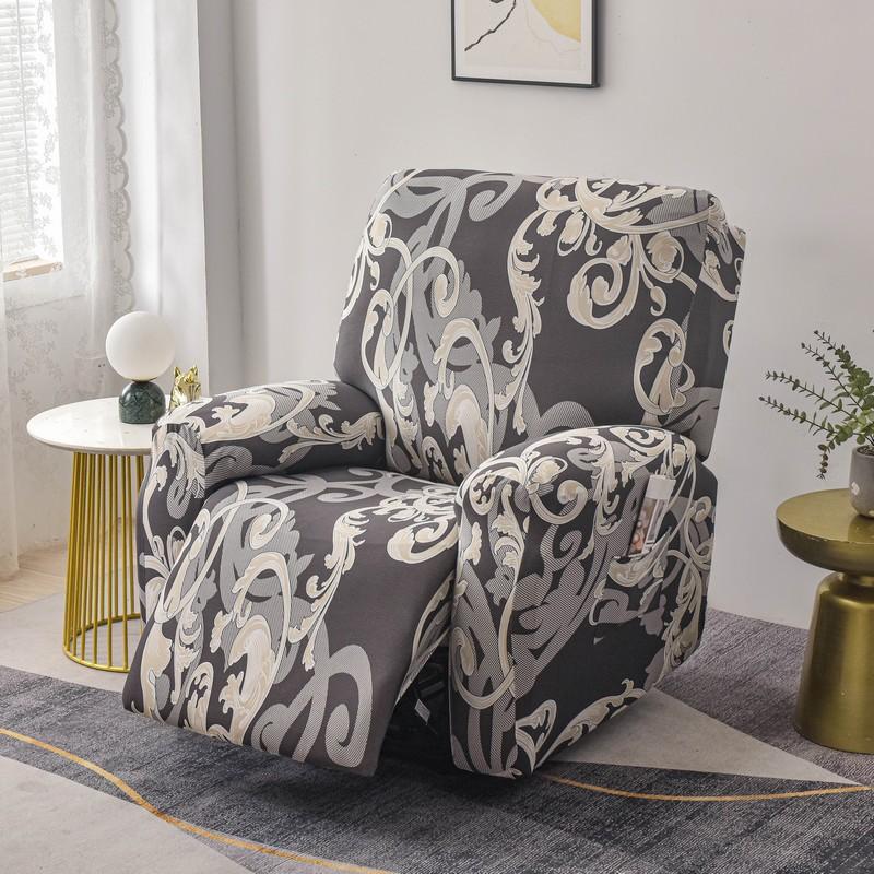 Stretch Recliner Chair Cover 4-Pieces Soft Recliner Chair Slipcover 1-Seater Sofa Couch Protector Home Decor Washable