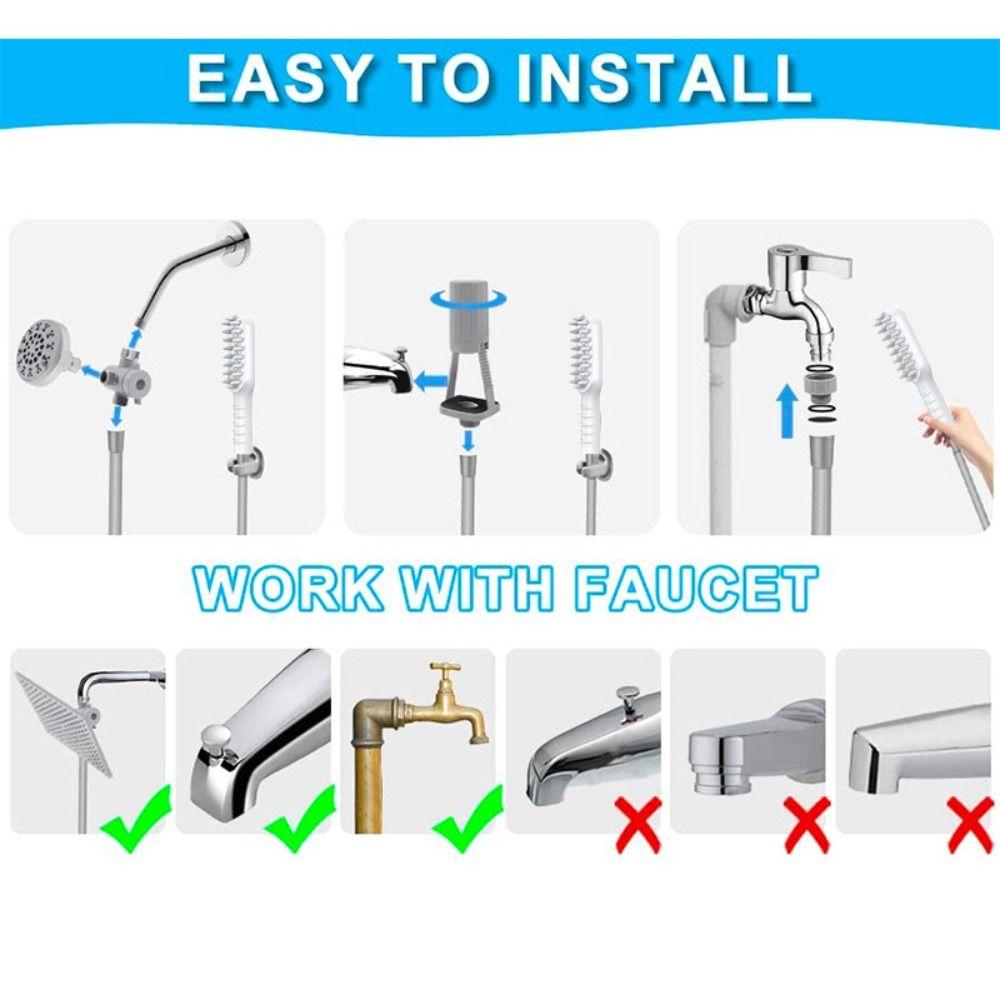 High Pressure Dog Shower Attachment One-Button Switch Universal Dog Washing Hose Multi-functional Pet Shower Sprayer