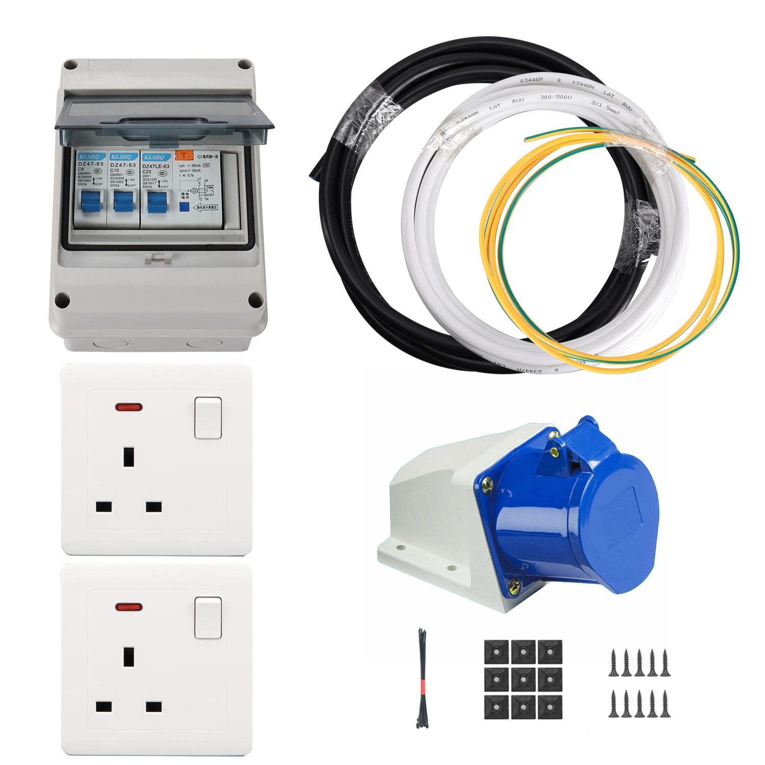 

Набір для встановлення електричного підключення до мережі 240 В Комплекти для переобладнання будинку на колесах wholekits-6