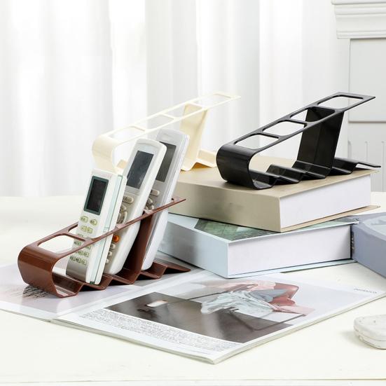 Control Holder Small Desktop Storage Rack with 4 Slots Anti-Slip Base Small