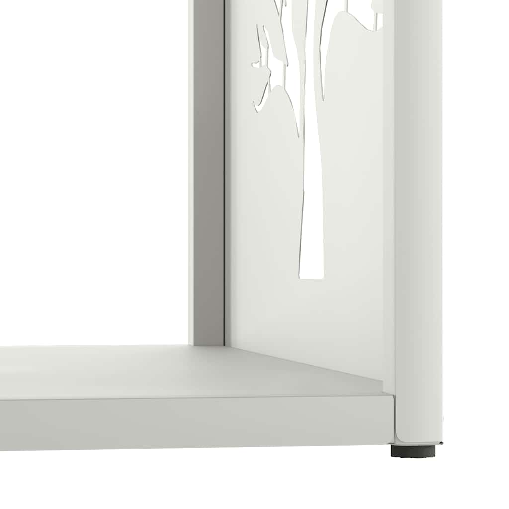 Firewood Rack White 40 x 40 x 40 cm Cold Rolled Steel