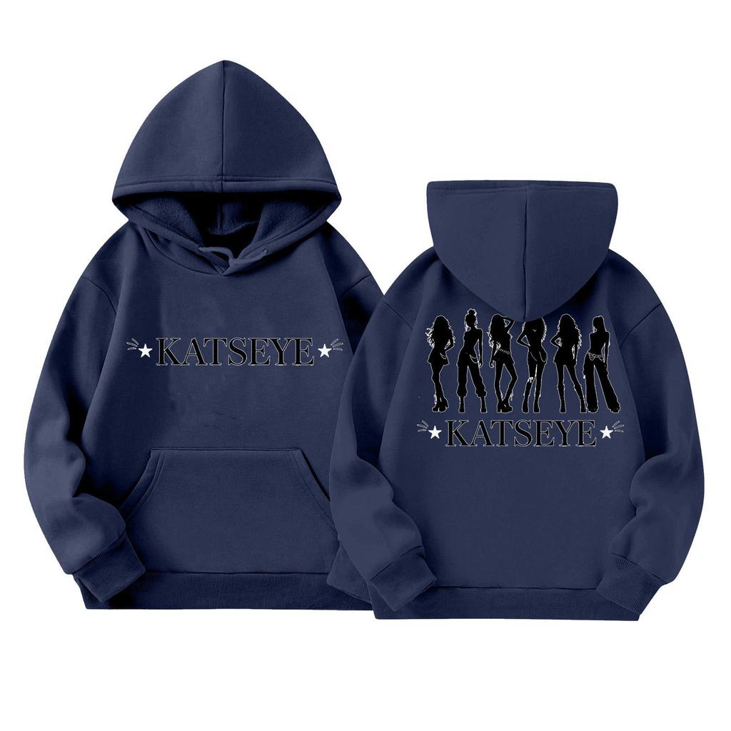 Girls' Fashion Long-Sleeve Hooded Sweatshirt with Print and Pockets